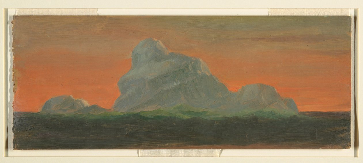 Rysunek, Góra lodowa na tle wieczornego nieba, czerwiec 1859 r. autorstwa Frederic Edwin Church