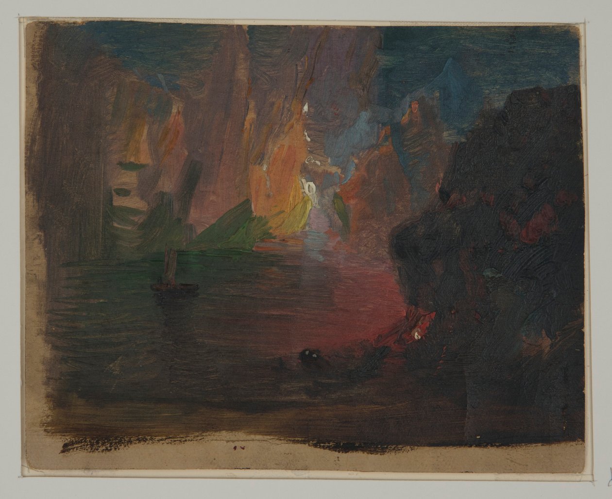 Rysunek, Fantazja na temat góry lodowej, około 1859 r. autorstwa Frederic Edwin Church