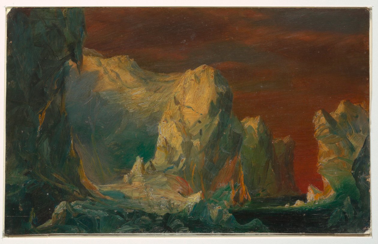 Rysunek, Fantazja na temat góry lodowej, prawdopodobnie 1859 r. autorstwa Frederic Edwin Church