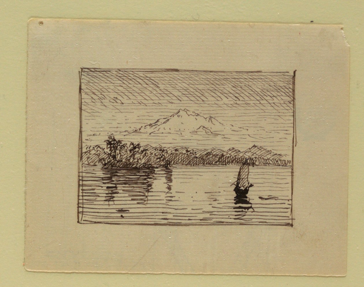 Rysunek, wyimaginowany krajobraz, ok. 1850 r. autorstwa Frederic Edwin Church