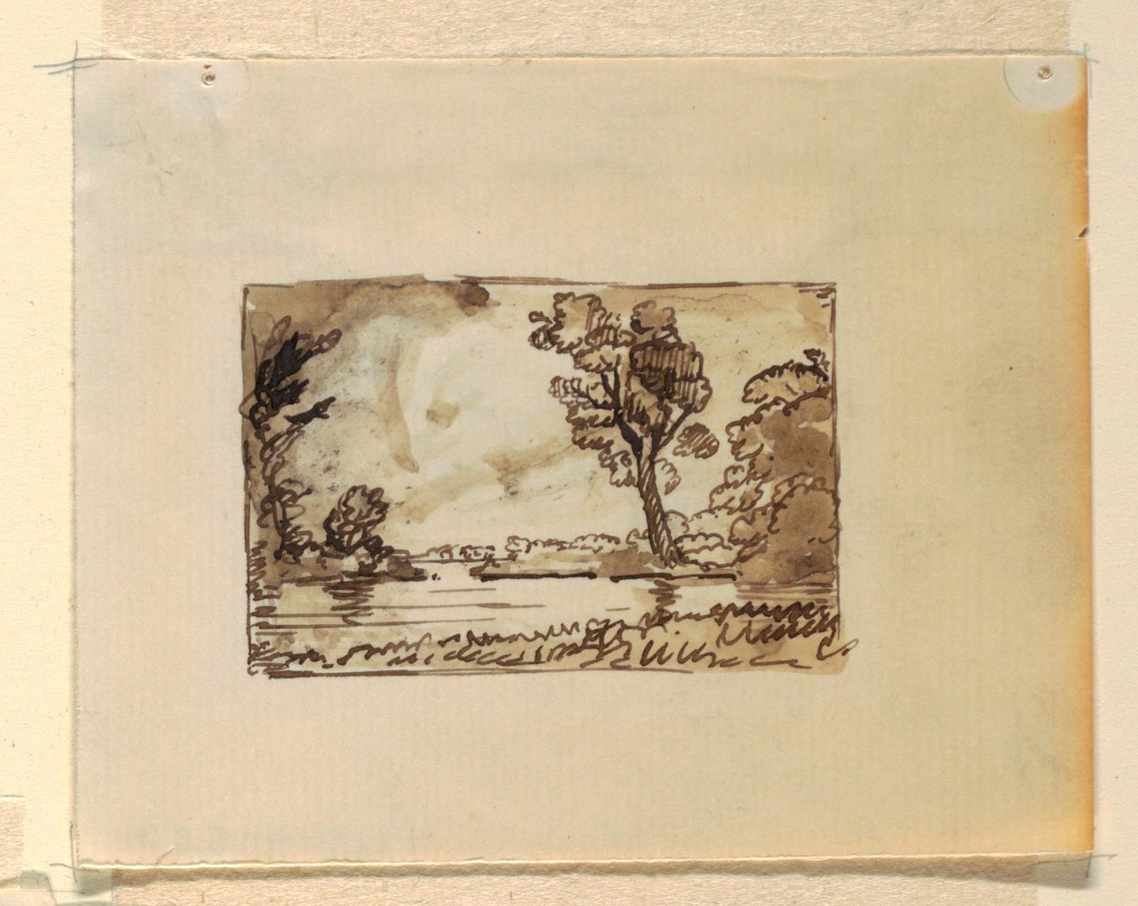 Rysunek, wyimaginowany krajobraz z, ok. 1870-73 autorstwa Frederic Edwin Church