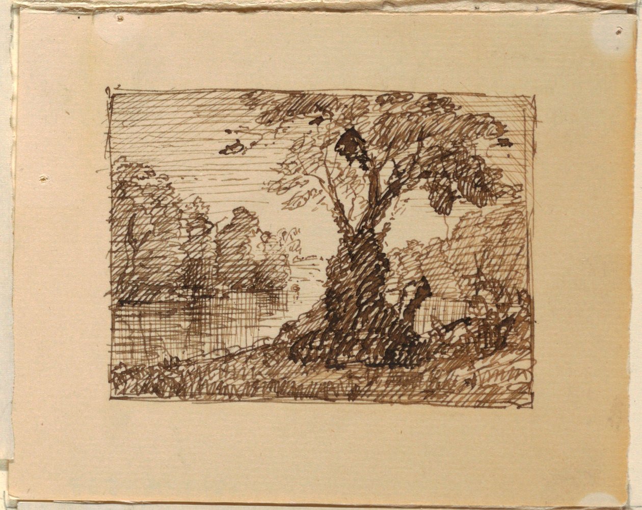 Rysunek, Wyimaginowany krajobraz rzeczny, ok. 1870-73 autorstwa Frederic Edwin Church