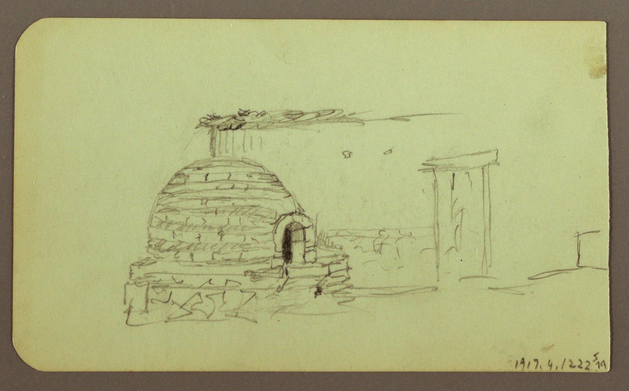 Rysunek, szczyty Itaccihuatl; Verso: piec do pieczenia, 1883 r. autorstwa Frederic Edwin Church