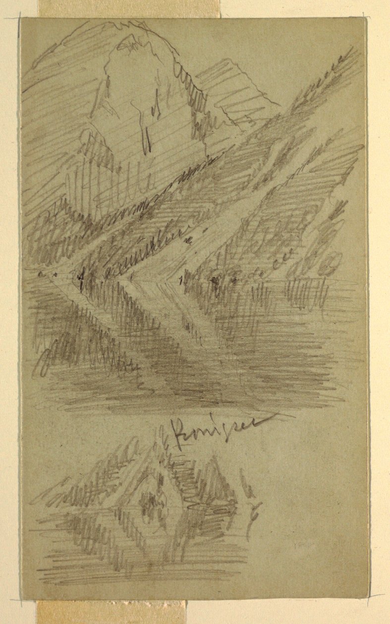 Rysunek, Königssee, Berchtesgaden, Bawaria, czerwiec lub lipiec 1868 r. autorstwa Frederic Edwin Church