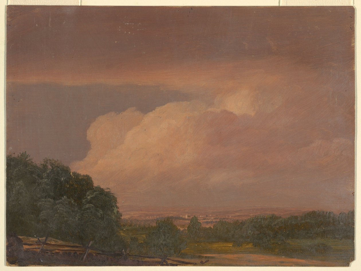 Rysunek, krajobraz (prawdopodobnie dolina Hudson), 1860-70 autorstwa Frederic Edwin Church
