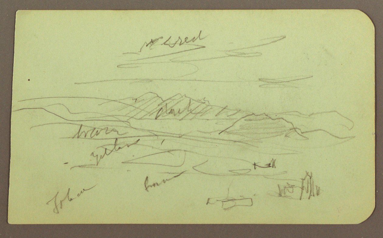 Rysunek, Pejzaż, Toluca; Verso: Góra, Kościół, 1883 autorstwa Frederic Edwin Church