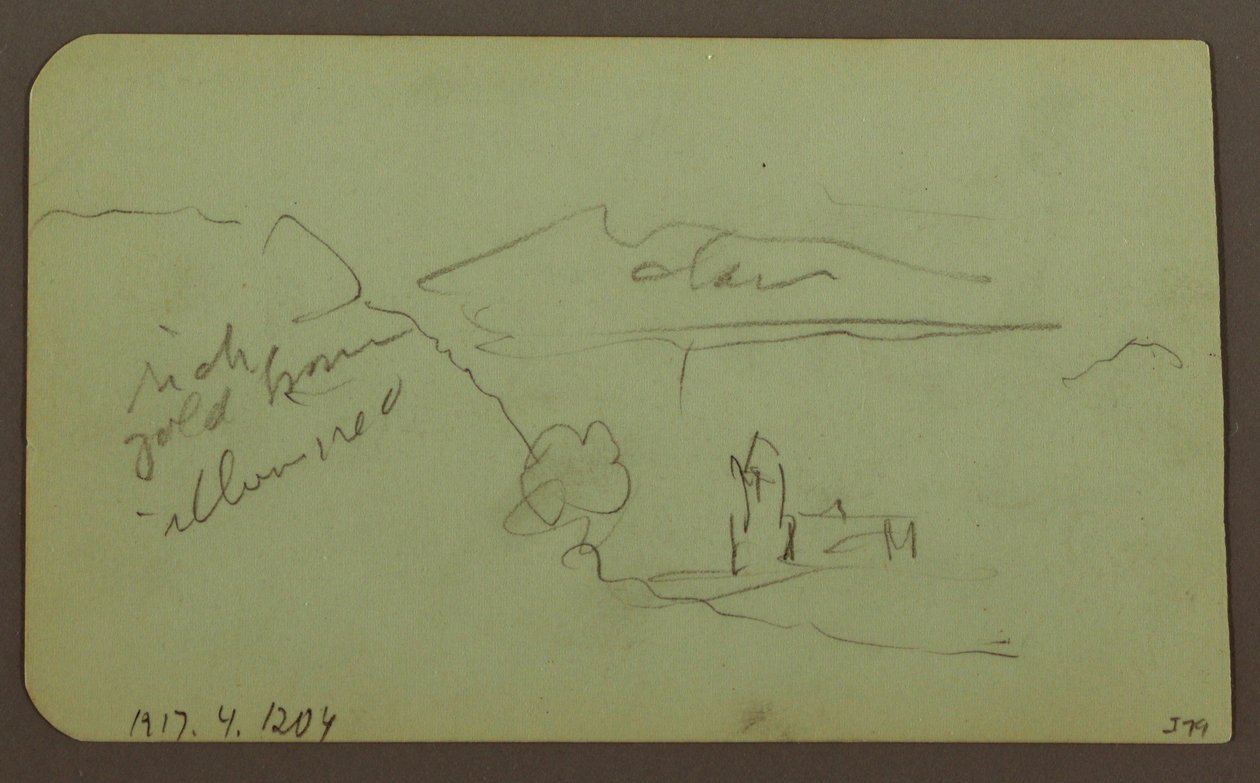 Rysunek, Pejzaż, Toluca; Verso: Góra, Kościół, 1883 autorstwa Frederic Edwin Church