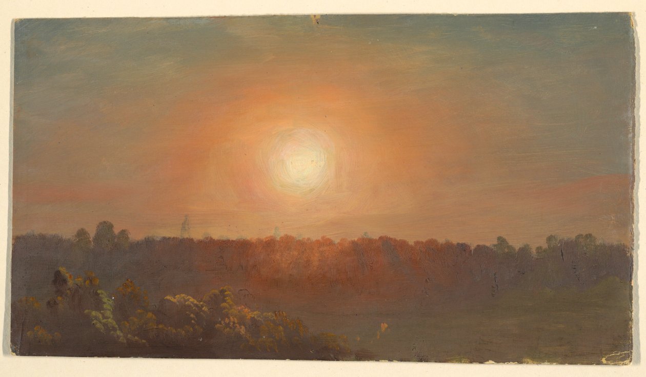 Rysunek, Krajobraz o zachodzie słońca, 1860-70 autorstwa Frederic Edwin Church