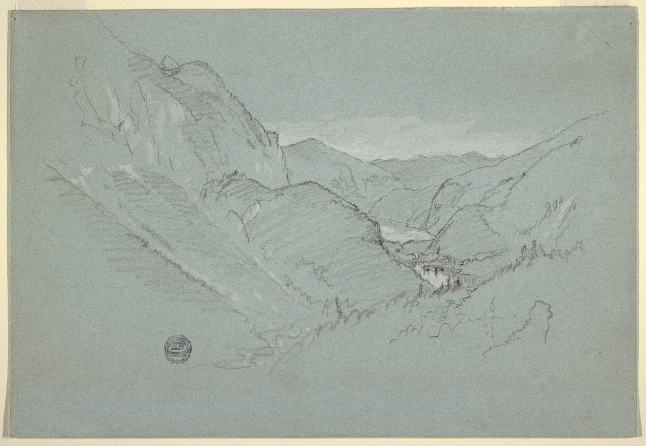 Rysunek, Pejzaż z Alp, sierpień-wrzesień 1868 r. autorstwa Frederic Edwin Church