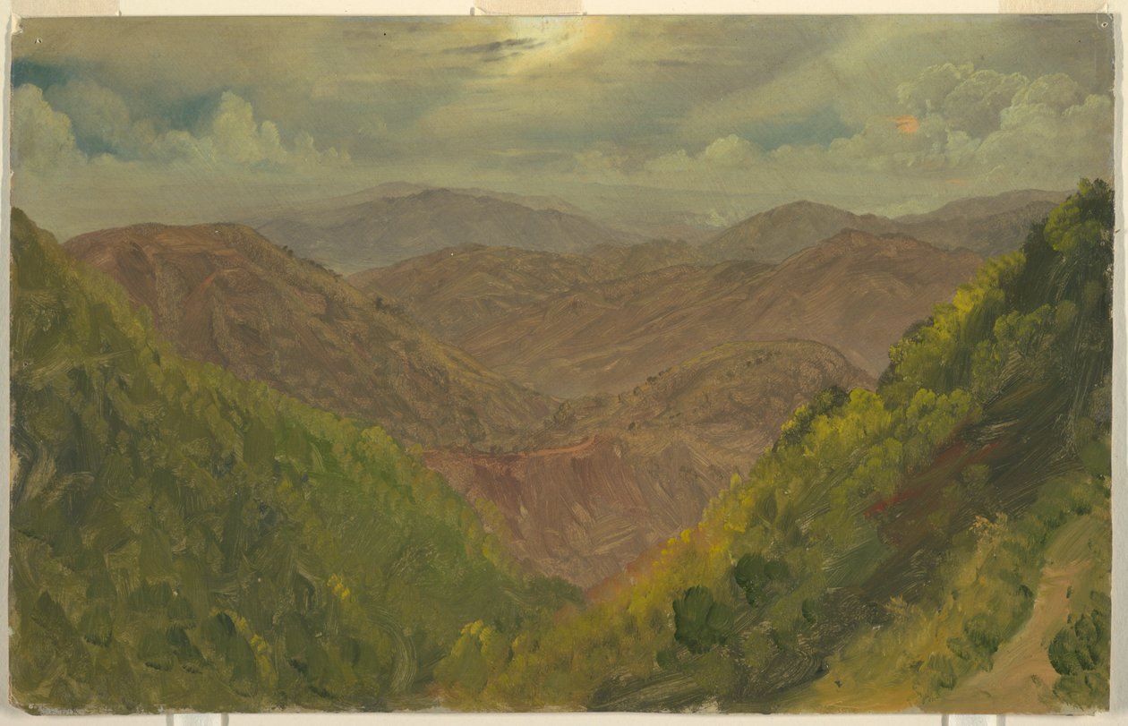 Rysunek, Krajobraz na Jamajce, Indie Zachodnie, maj-sierpień 1865 r. autorstwa Frederic Edwin Church