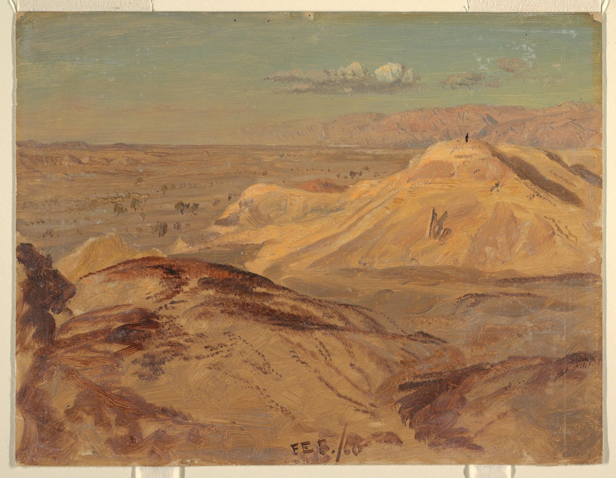 Rysunek, Krajobraz w pobliżu Petry, luty 1868 r. autorstwa Frederic Edwin Church
