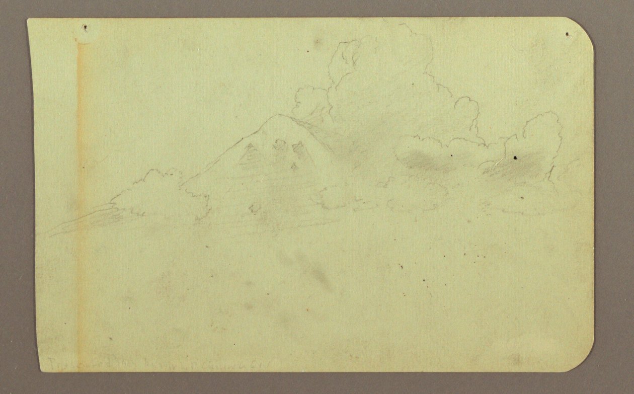 Rysunek, Krajobraz z chmurami; Verso: Góra, 1883 r. autorstwa Frederic Edwin Church