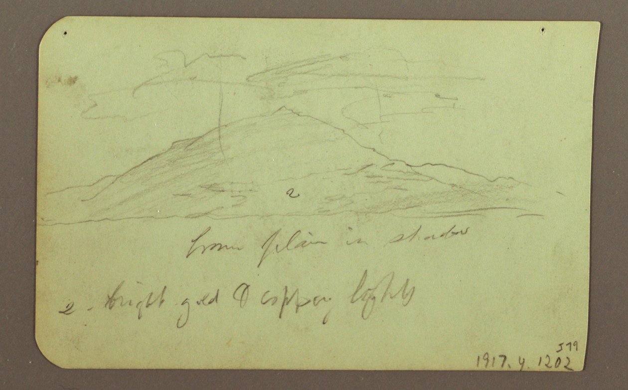 Rysunek, Krajobraz z chmurami; Verso: Góra, 1883 r. autorstwa Frederic Edwin Church
