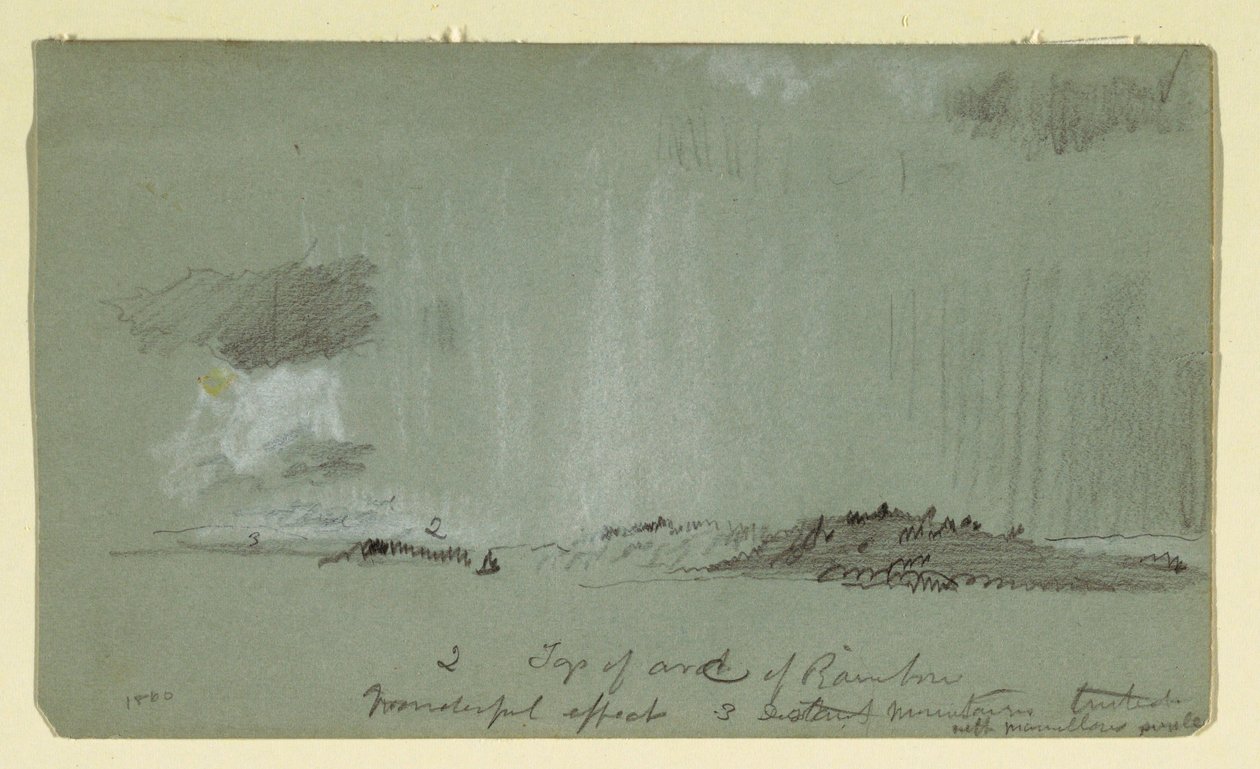 Rysunek, Krajobraz z deszczem, 1860 r. autorstwa Frederic Edwin Church
