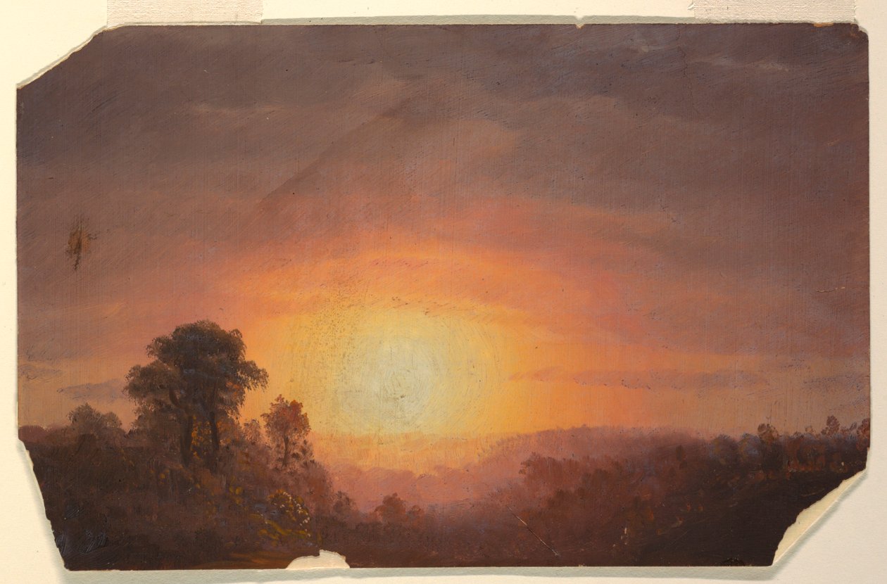 Rysunek, Krajobraz z zachodem słońca, 1860-70 autorstwa Frederic Edwin Church