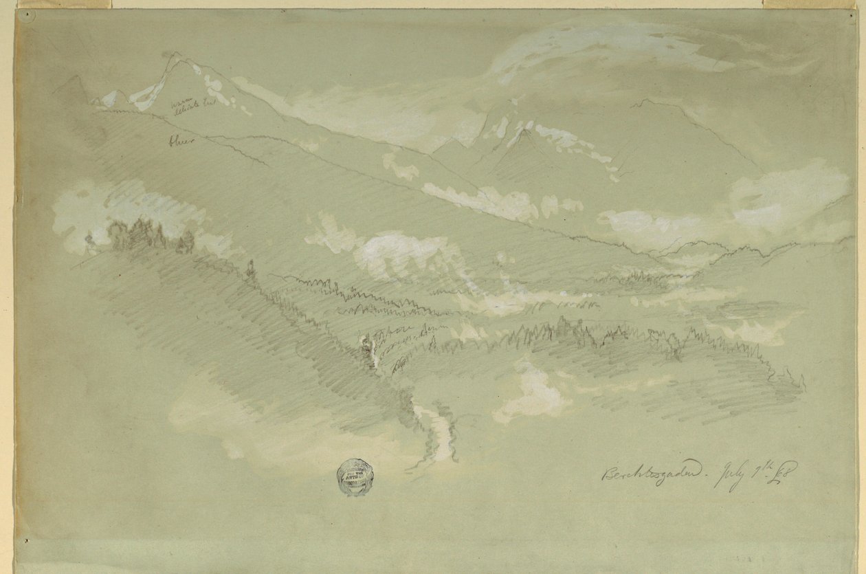 Rysunek, Pejzaże, okolice Berchtesgaden, 1868 r. autorstwa Frederic Edwin Church