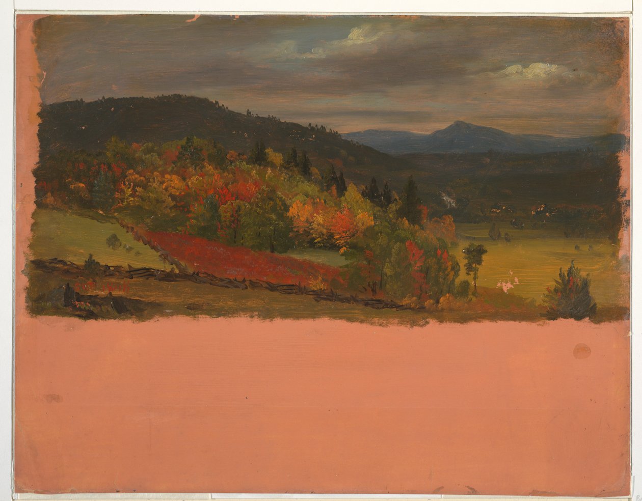 Rysunek, widok z Maine lub Stockbridge, Mass, wrzesień 1848 r. autorstwa Frederic Edwin Church