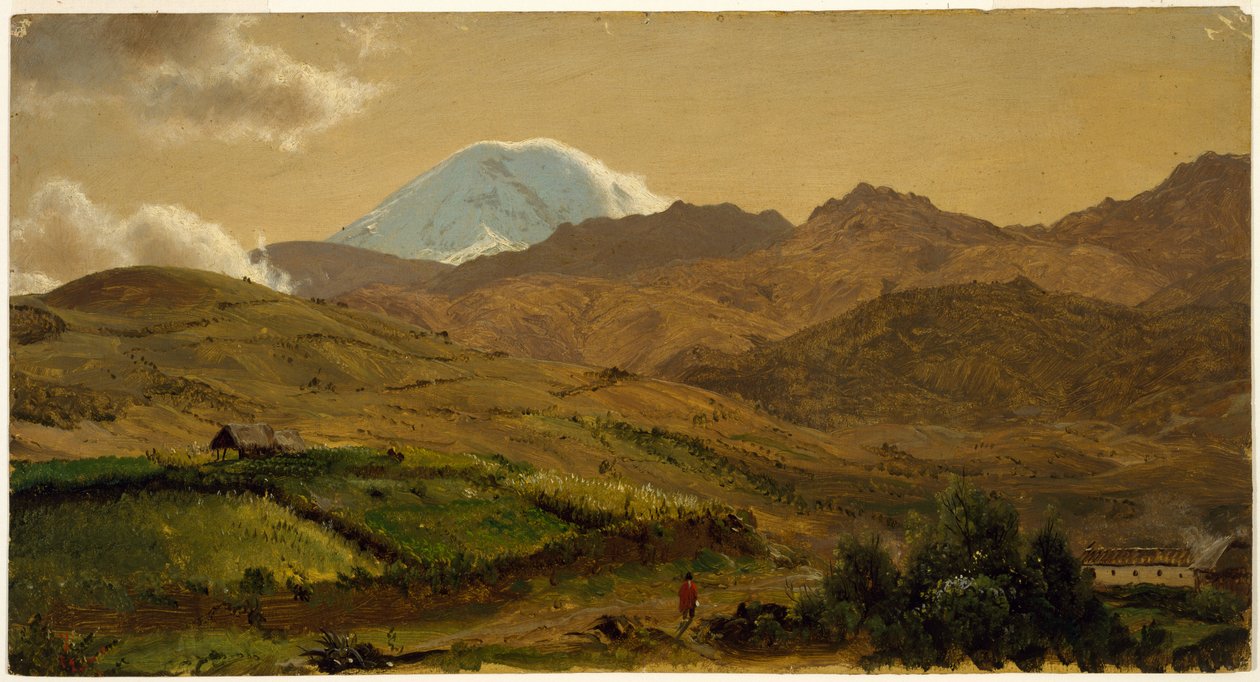 Rysunek, góra Chimborazo, Ekwador, 1857 r. autorstwa Frederic Edwin Church