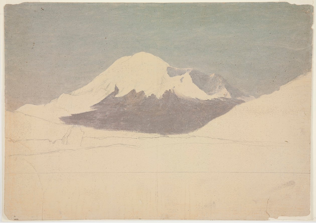 Rysunek, góra Chimborazo, Ekwador, lipiec 1857 r. autorstwa Frederic Edwin Church