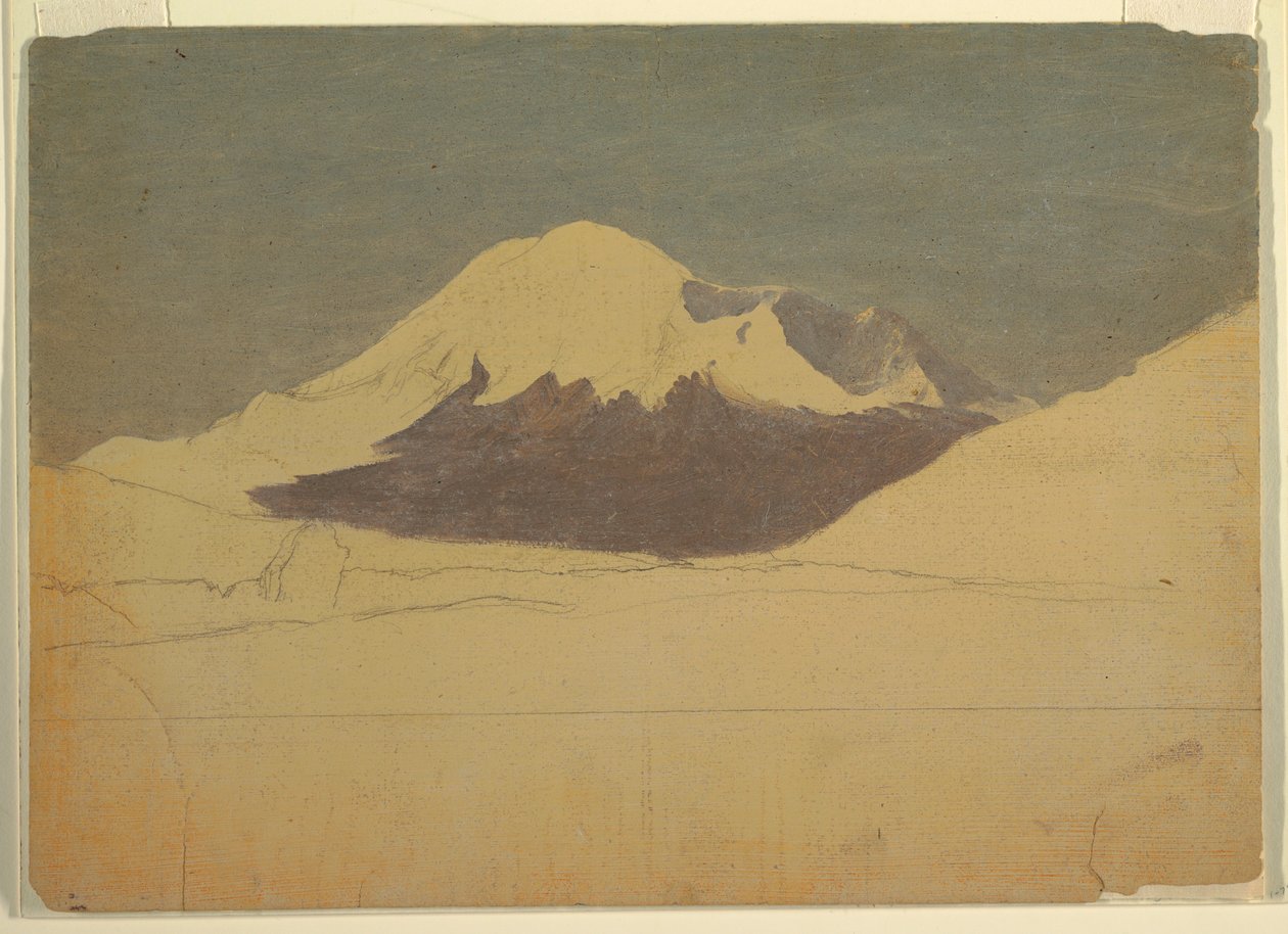 Rysunek, góra Chimborazo, Ekwador, lipiec 1857 r. autorstwa Frederic Edwin Church