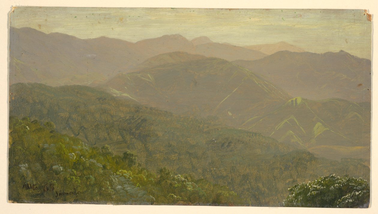 Rysunek, Krajobraz górski, sierpień 1865 r. autorstwa Frederic Edwin Church