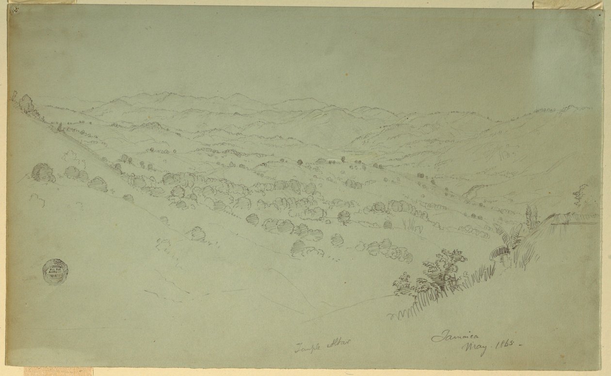 Rysunek, Krajobraz górski, Jamajka, 1865 r. autorstwa Frederic Edwin Church