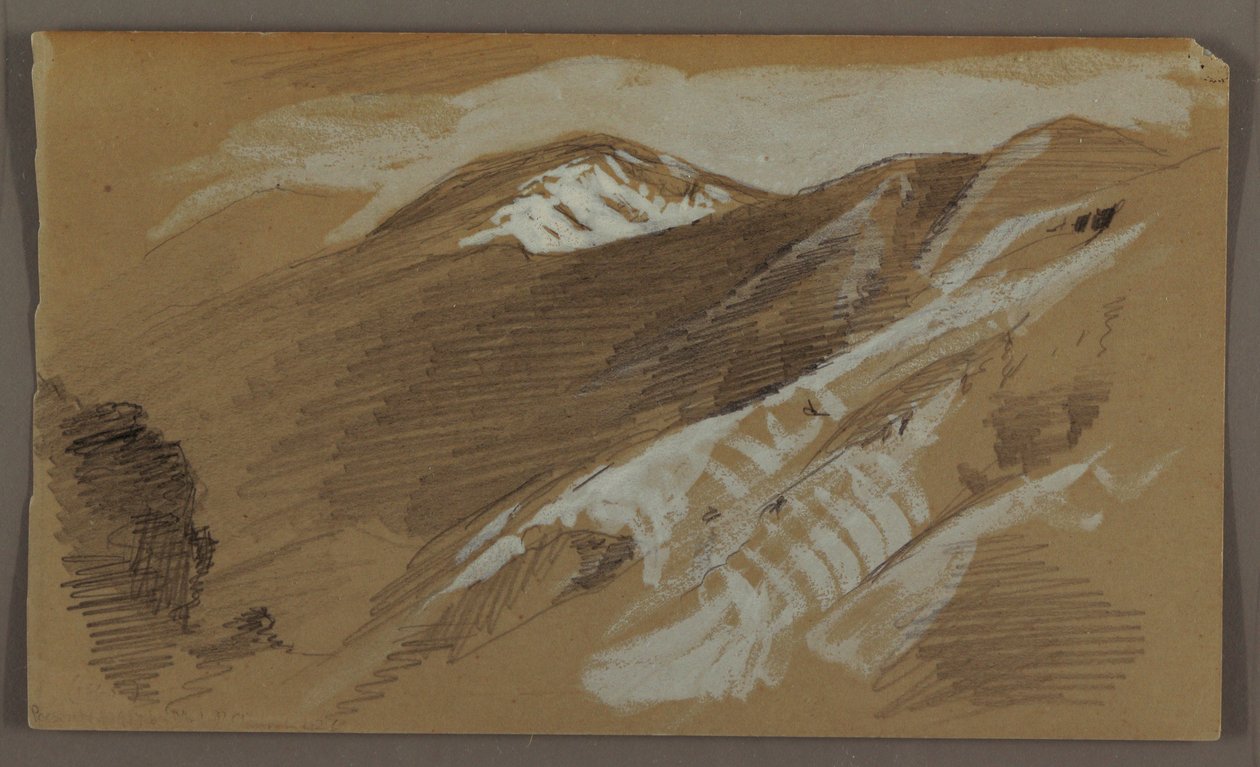 Rysunek, Krajobraz górski, Jamajka, Indie Zachodnie, sierpień 1868 r. autorstwa Frederic Edwin Church