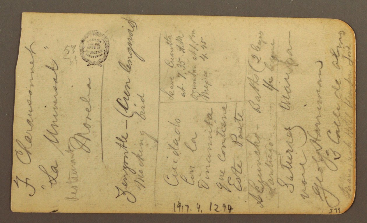 Rysunek, Krajobraz górski; Verso: Napisy, 1885 r. autorstwa Frederic Edwin Church