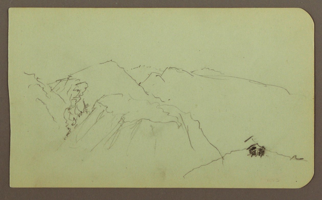 Rysunek, Krajobraz górski; Verso: Krajobraz, 1883 r. autorstwa Frederic Edwin Church