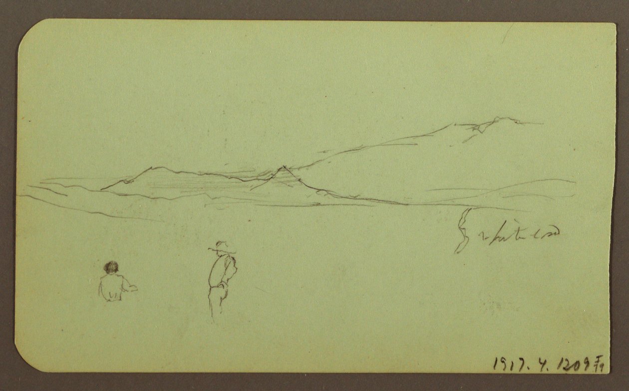 Rysunek, Pejzaż górski; Verso: Pejzaż górski, postać, 1883 autorstwa Frederic Edwin Church