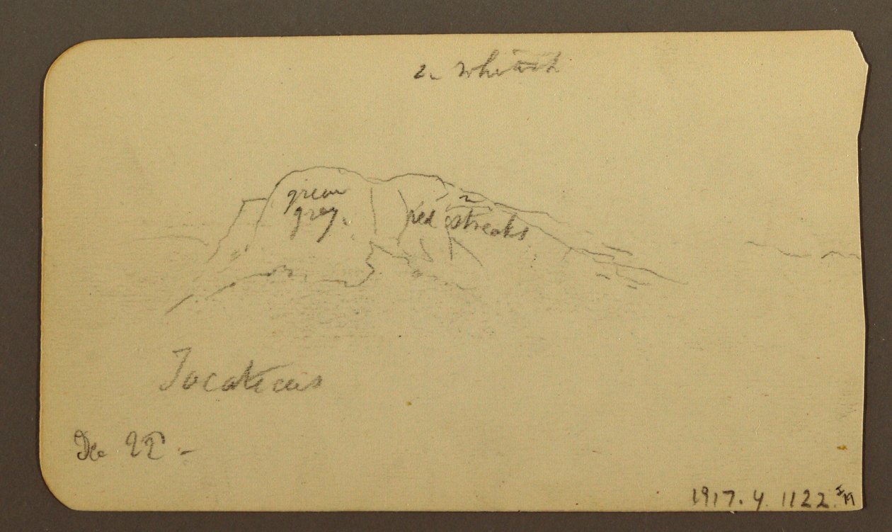 Rysunek, górskie krajobrazy; Verso: zbocze góry, Tocatecas, 22 grudnia 1884 r. autorstwa Frederic Edwin Church