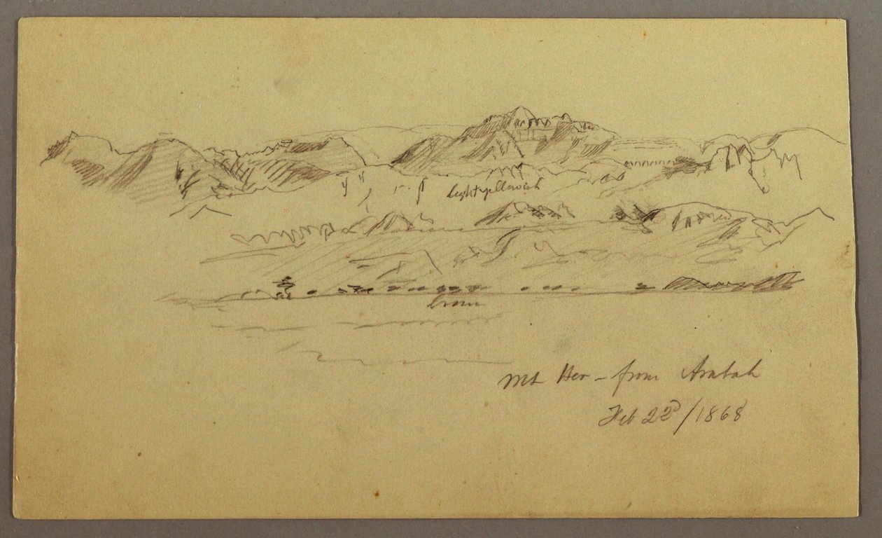 Rysunek, Szczyty górskie, 22 lutego 1868 r. autorstwa Frederic Edwin Church