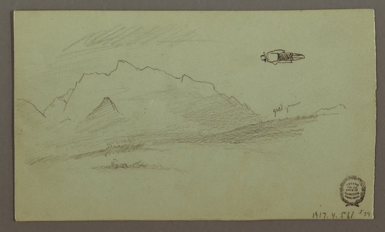 Rysunek, Szczyty górskie, prawdopodobnie 1868 r. autorstwa Frederic Edwin Church