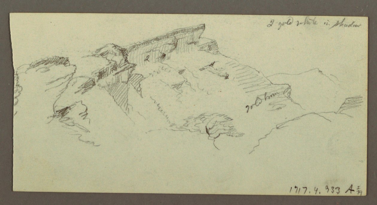Rysunek, Szczyty górskie, prawdopodobnie 1868 r. autorstwa Frederic Edwin Church