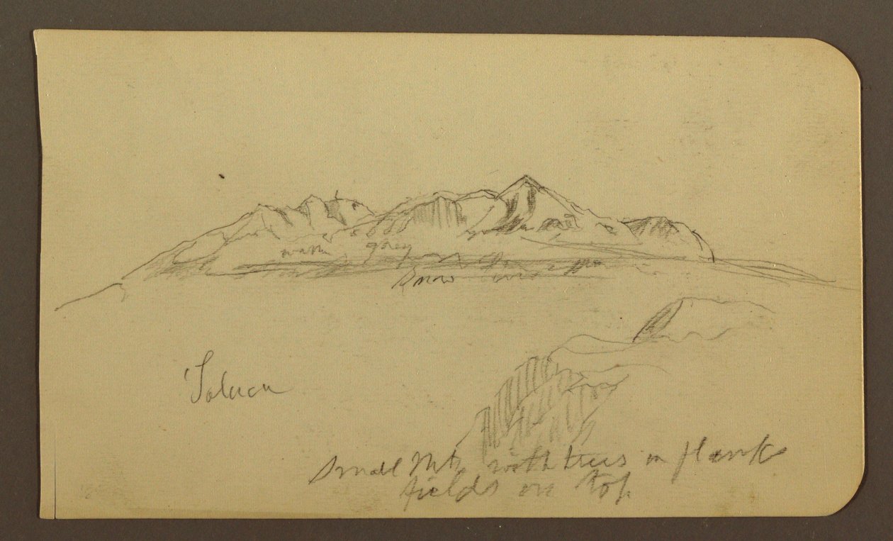 Rysunek, pasmo górskie, Toluca; Verso: pasmo górskie, Toluca, 7 stycznia 1885 r. autorstwa Frederic Edwin Church