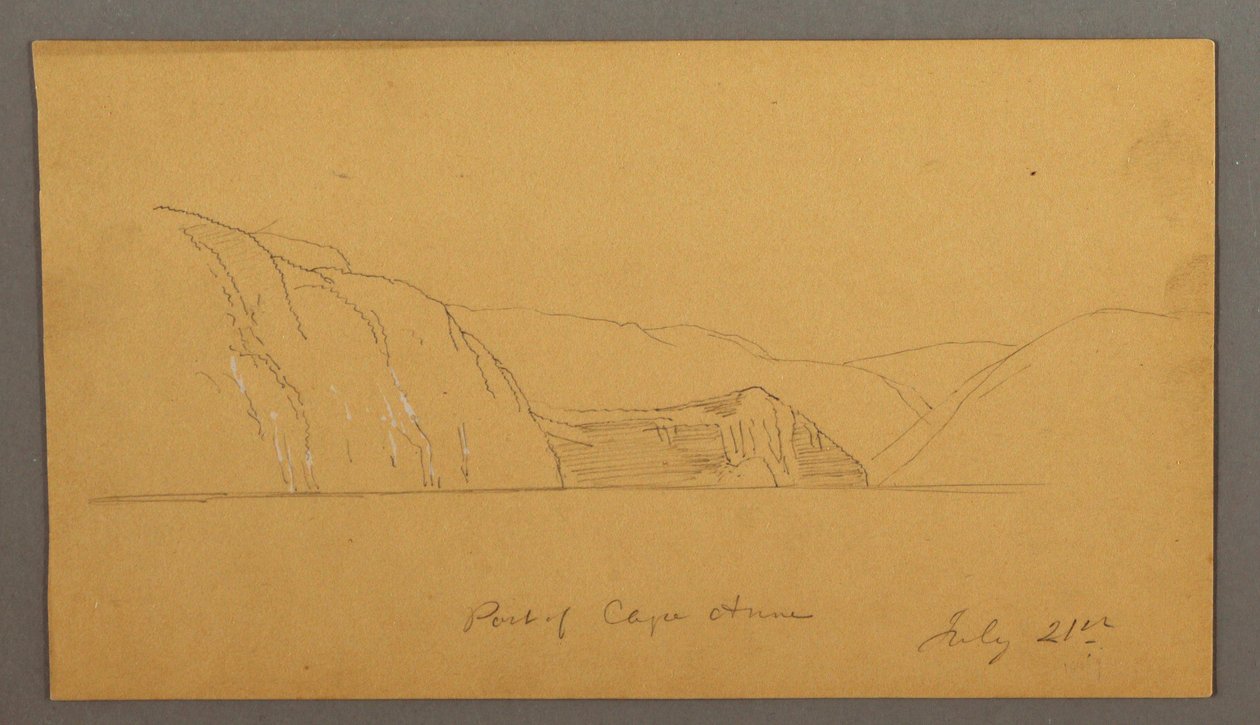 Rysunek, górska zatoka, 21 lipca 1859 r. autorstwa Frederic Edwin Church