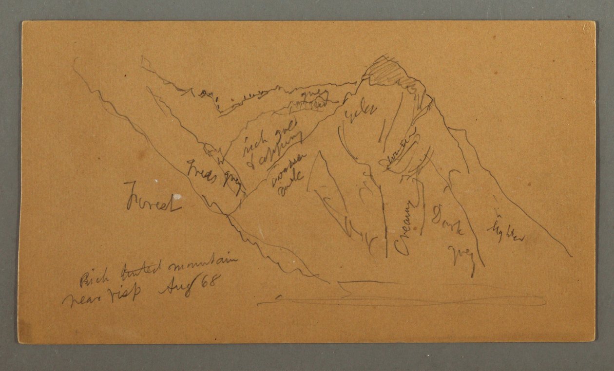 Rysunek, Góry z Valais, Alpy Pennińskie, sierpień 1868 r. autorstwa Frederic Edwin Church