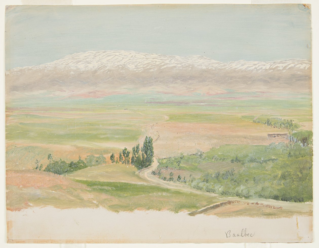 Rysunek, góry w pobliżu Baalbec, maj 1868 r. autorstwa Frederic Edwin Church