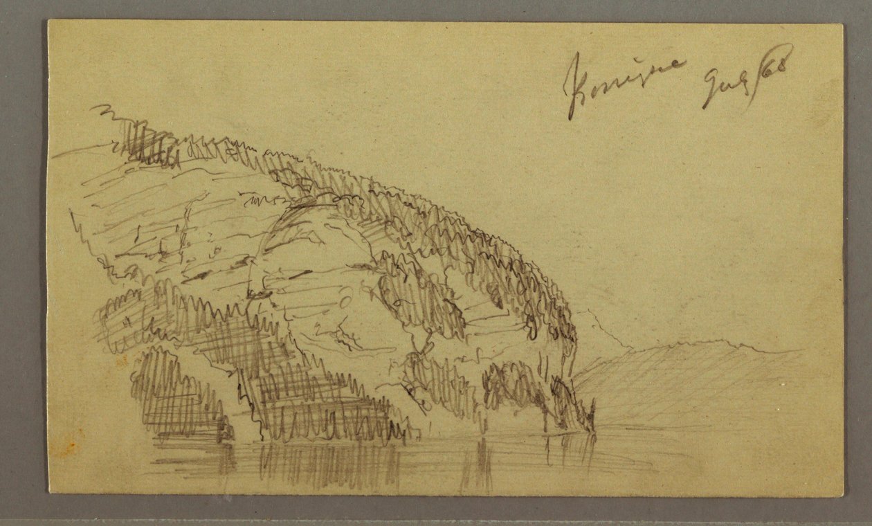 Rysunek, Mountainside, lipiec 1868 r. autorstwa Frederic Edwin Church