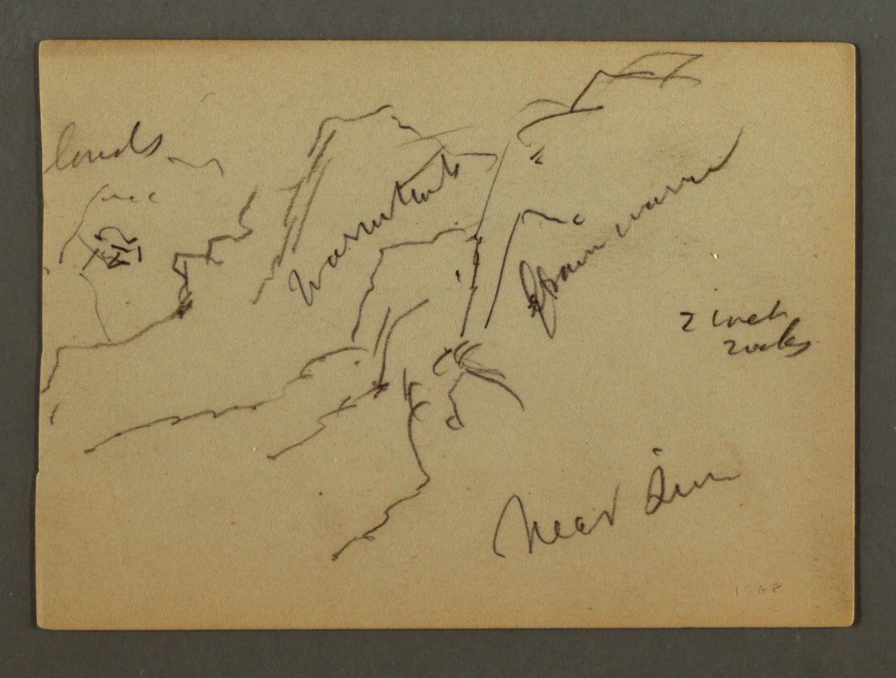 Rysunek, zbocze góry, prawdopodobnie 1868 r. autorstwa Frederic Edwin Church