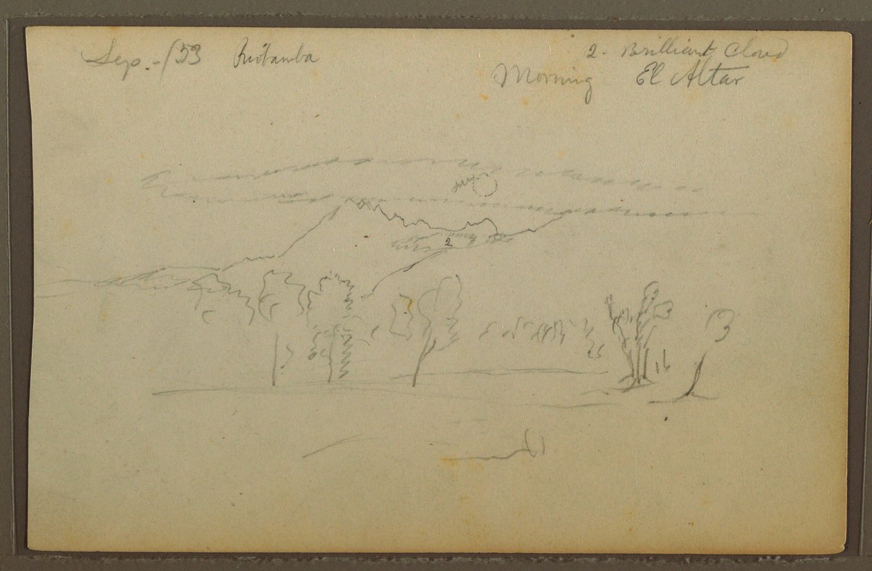 Rysunek, Mt. Altar, Riobama, Ekwador, wrzesień 1853 r. autorstwa Frederic Edwin Church