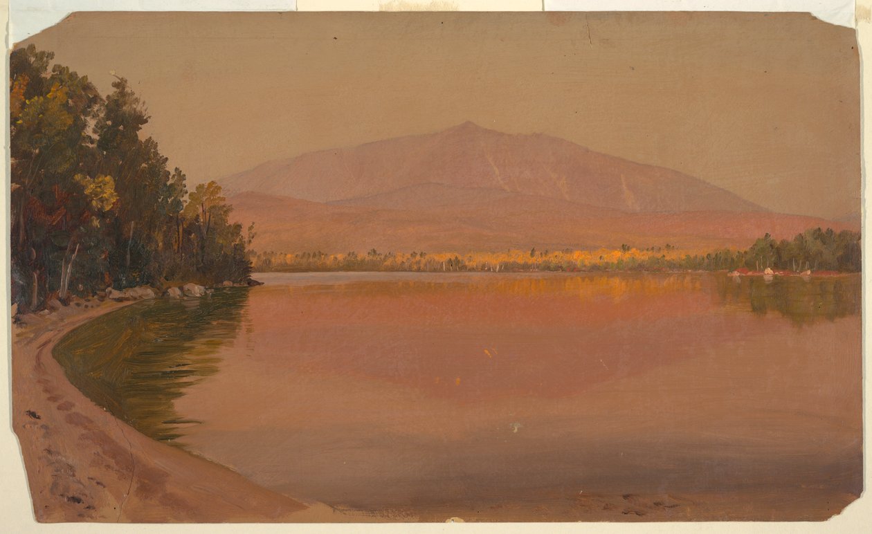 Rysunek, Mt. Katahdin z Togue Pond, 1878 r. autorstwa Frederic Edwin Church