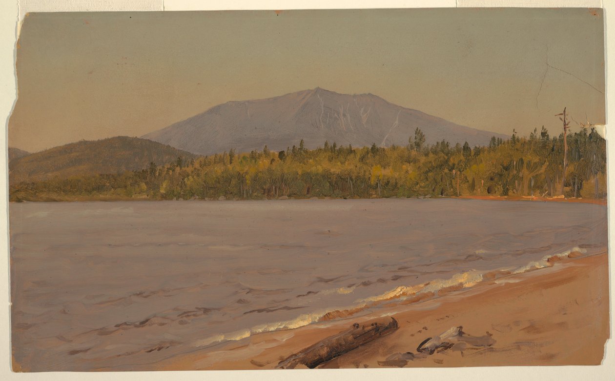 Rysunek, Mt. Katahdin z Togue Pond, prawdopodobnie 1878 r. autorstwa Frederic Edwin Church