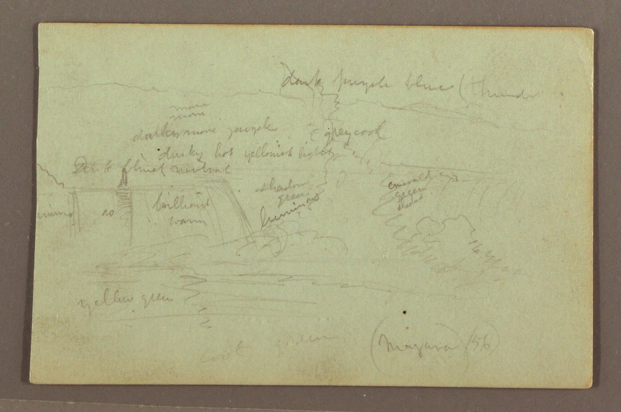 Rysunek Wodospad Niagara widziany od strony kanadyjskiej, 1856 r. autorstwa Frederic Edwin Church