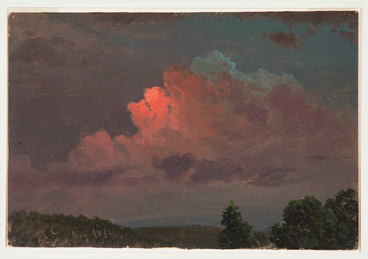 Rysunek, zmrok w pobliżu Olany, sierpień 1872 r. autorstwa Frederic Edwin Church