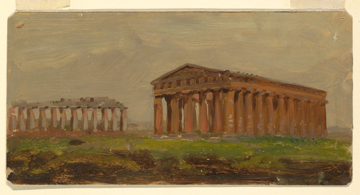Rysunek, Paestum, świątynia Neptuna, 1868 r. autorstwa Frederic Edwin Church