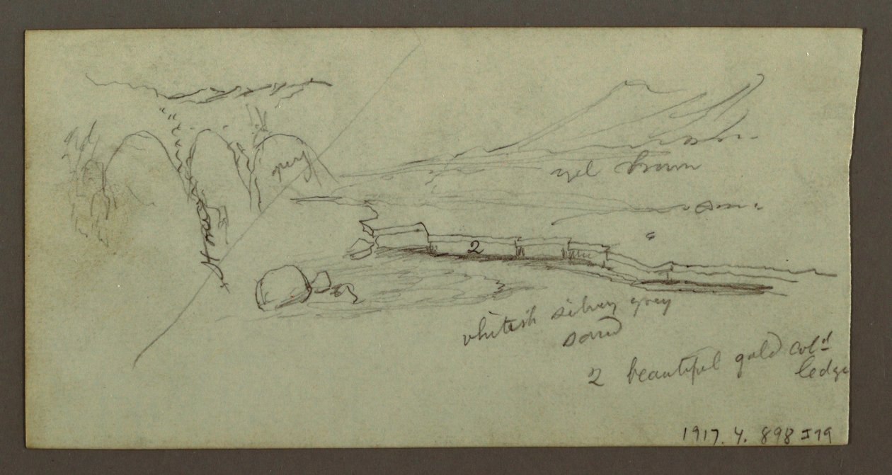 Rysunek, równina i pasmo górskie, prawdopodobnie 1868 r. autorstwa Frederic Edwin Church