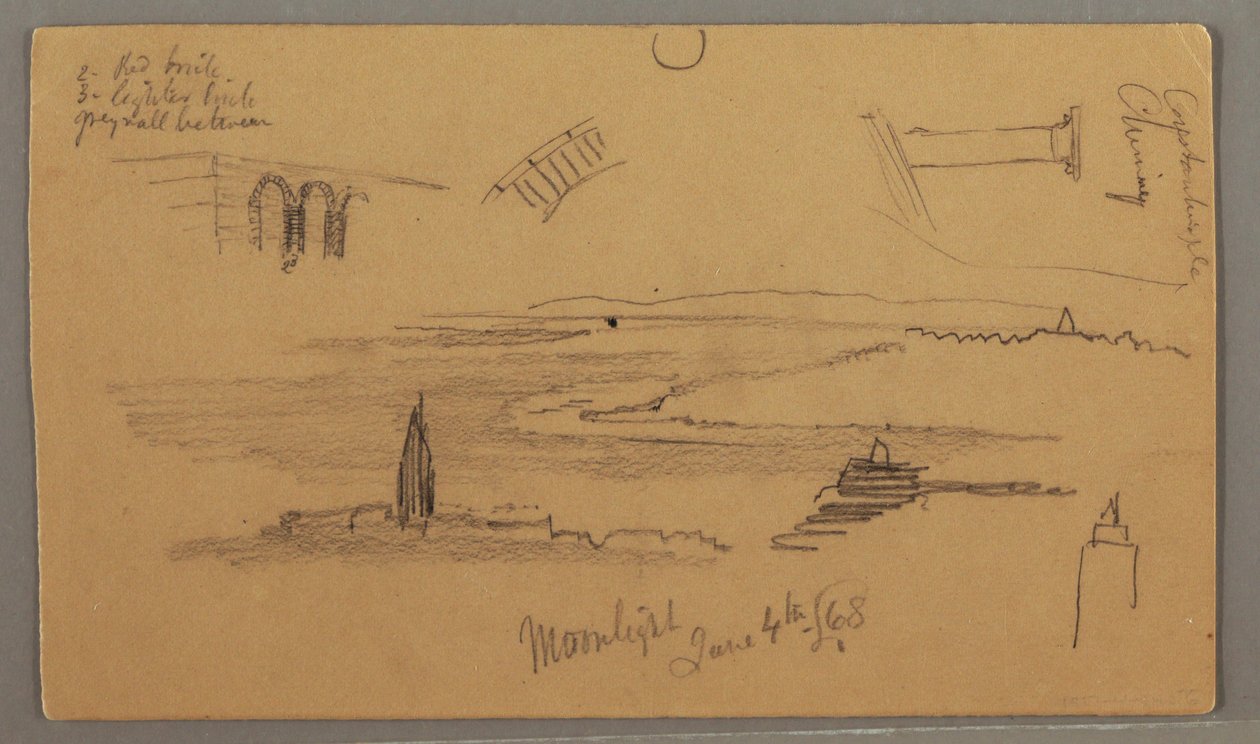 Rysunek, równiny, studia architektoniczne, 4 czerwca 1868 r. autorstwa Frederic Edwin Church