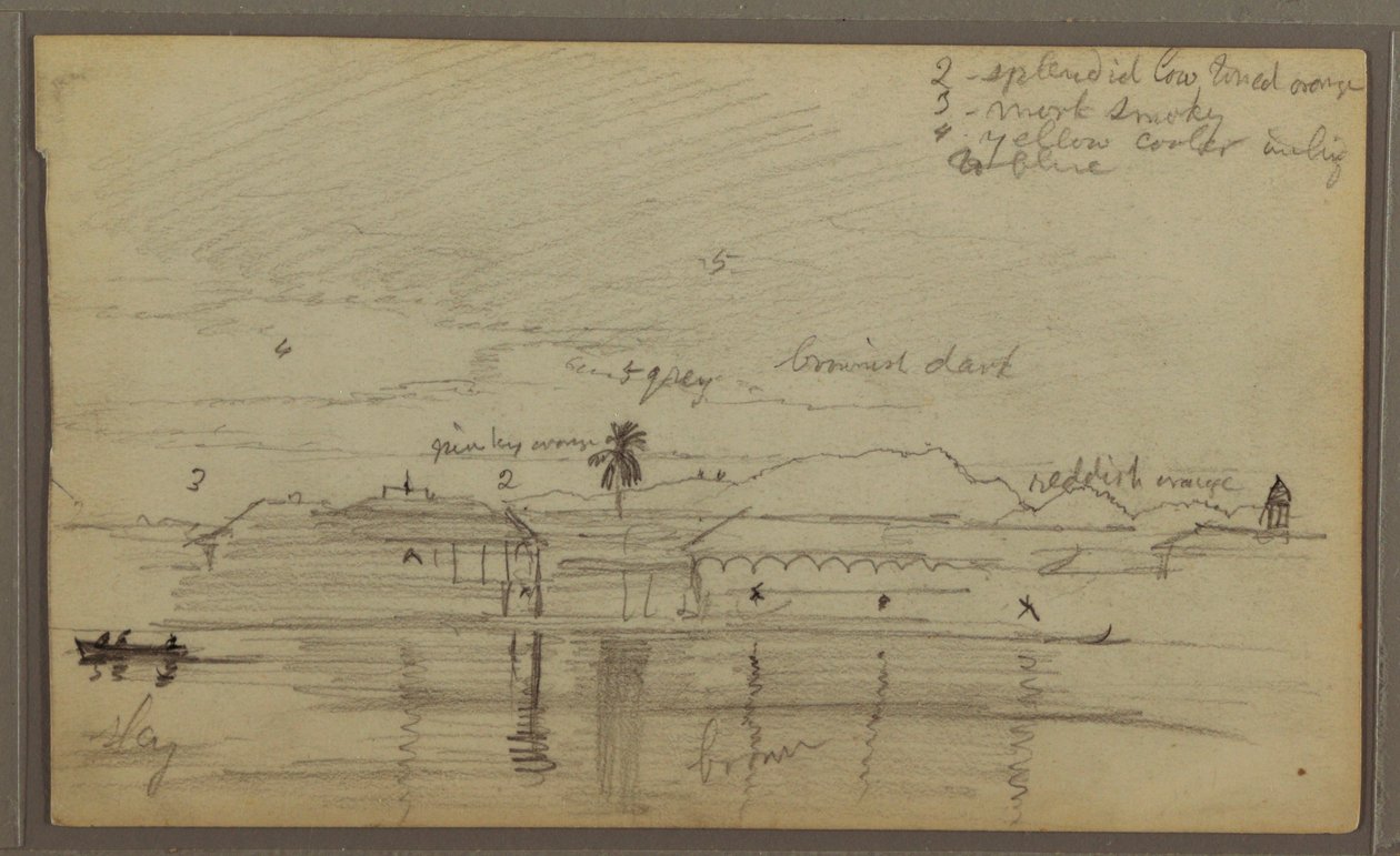 Rysunek, Krajobraz rzeczny, 1857 autorstwa Frederic Edwin Church
