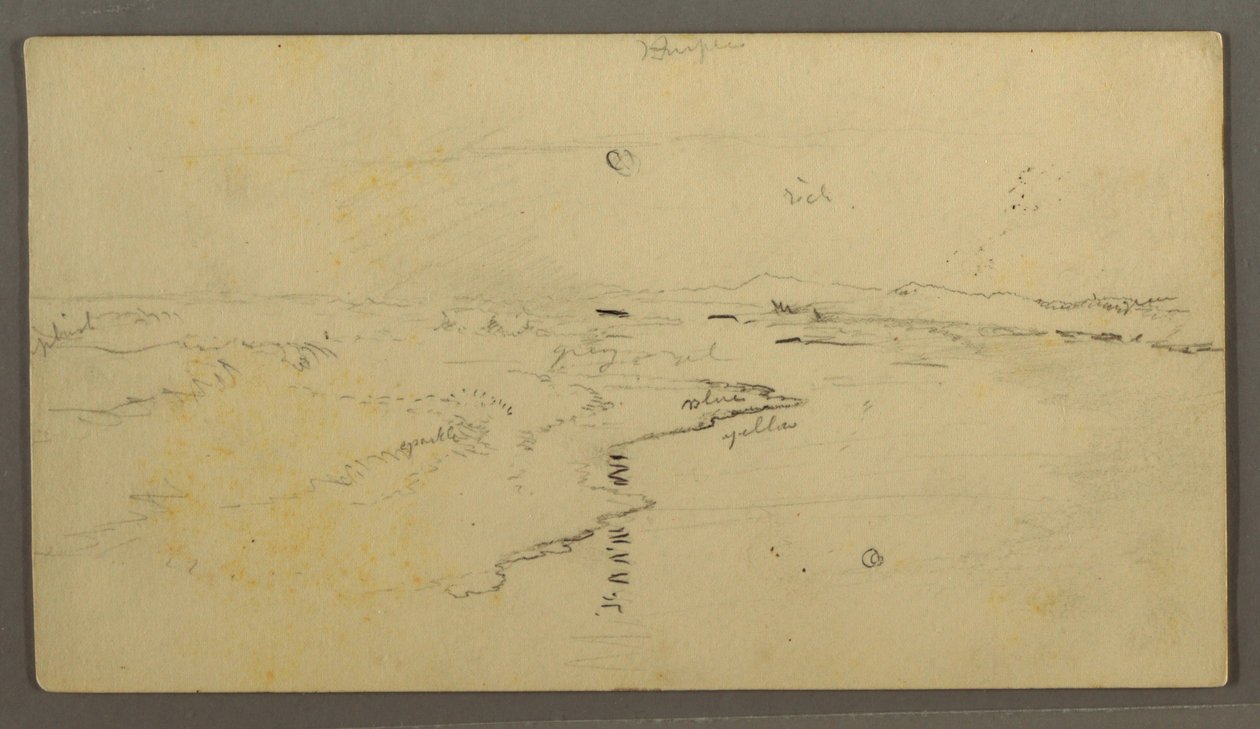 Rysunek, rzeka, odbity księżyc, 14 czerwca 1870 r. autorstwa Frederic Edwin Church